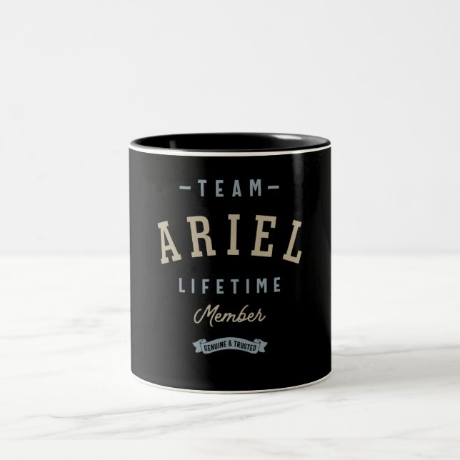 Team Ariel Lifetime Member Personalised Name Two-Tone Coffee Mug (Center)