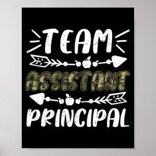 Team Assistant Principal Camo Teacher Student Back Poster