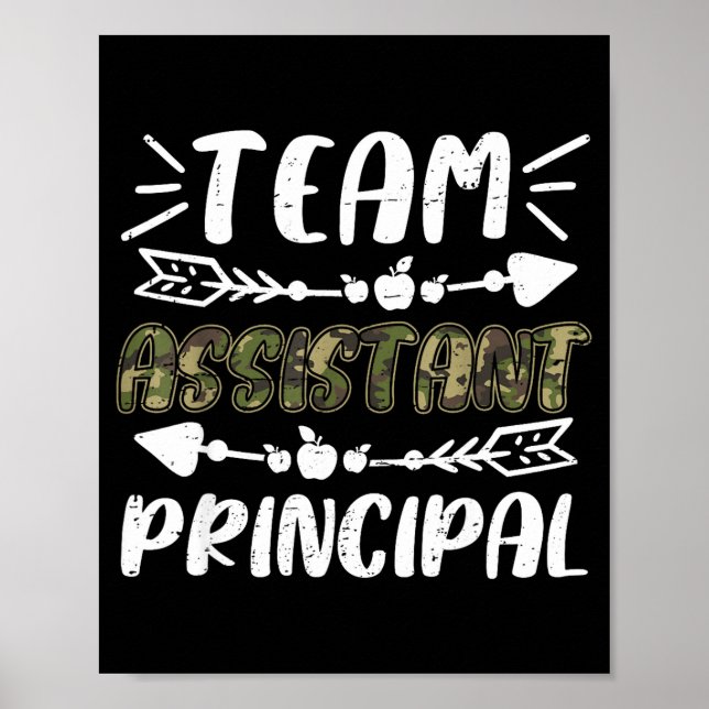 Team Assistant Principal Camo Teacher Student Back Poster (Front)