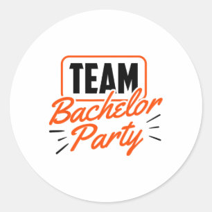 Team Bachelor Party Bride Groom 3 Classic Round Sticker
