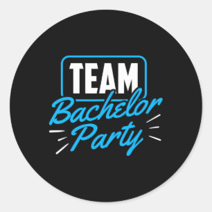 Team Bachelor Party Bride Groom 5  Classic Round Sticker