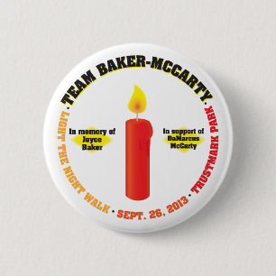 Team Baker-McCarty Light the Night Walk 2013 6 Cm Round Badge