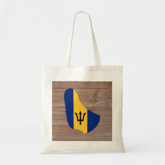 Team barbados Flag Map on Wood Tote Bag