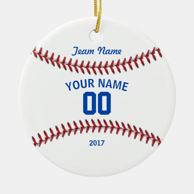Team Baseball Sport Ceramic Ornament (Front)