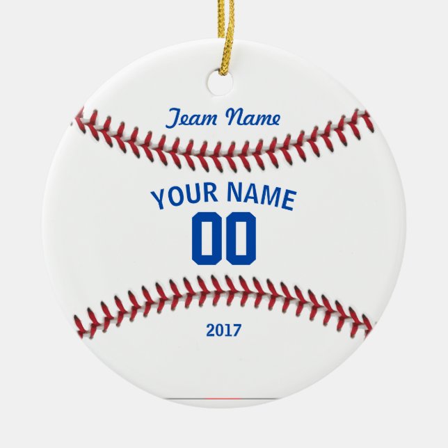 Team Baseball Sport Ceramic Ornament (Front)