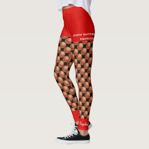 Team Basketball Leggings with Fake Red Shorts