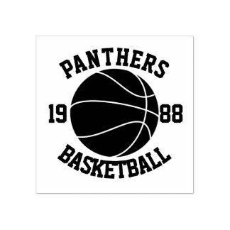 Team Basketball Rubber Stamp