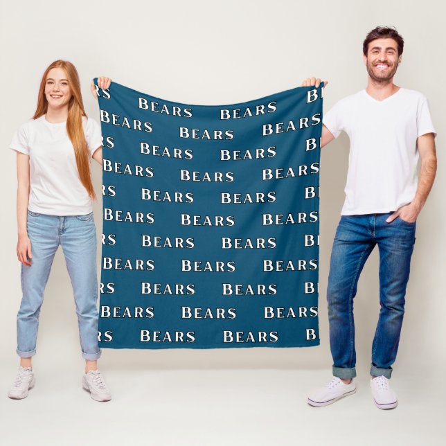 Team Bears Navy Blue Fleece Blanket (In Situ)