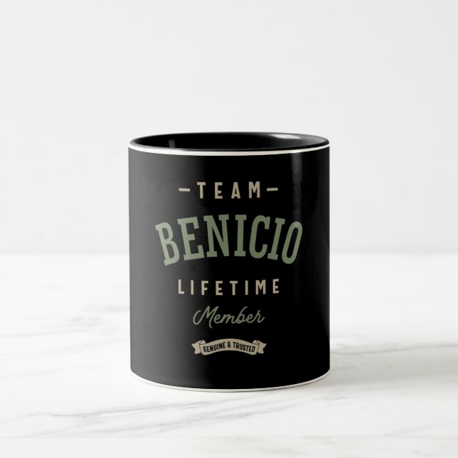 Team Benicio Lifetime Member Personalised Name  Two-Tone Coffee Mug (Center)