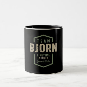 Team Bjorn Lifetime Member Personalised Name Two-Tone Coffee Mug