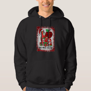 Team Bleached Love 1st First Grade Teacher Santa C Hoodie