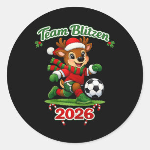 Team Blitzen Soccer Tee Classic Round Sticker