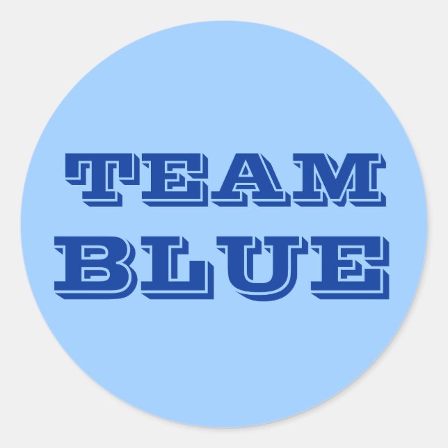 Team Blue Classic Round Sticker (Front)