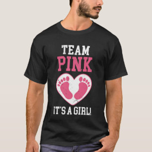 Team Blue It's A Girl Pregnancy Foot Print Gender  T-Shirt