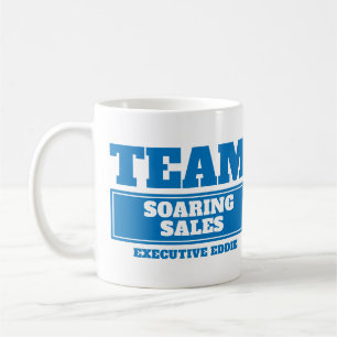 Team blue personalised office or family event mug