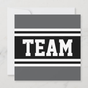 TEAM Bold Grey Black White Athletic Racing Stripes Announcement