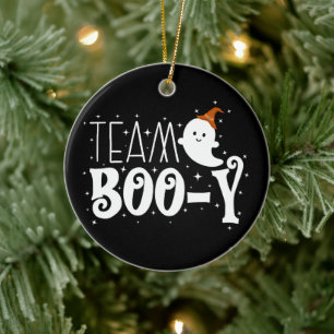 Team Booy, October Halloween Gender Reveal Gifts Ceramic Ornament