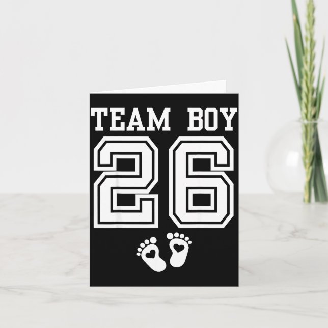 Team Boy 2026 Gender Reveal Baby Shower Matching F Card (Front)