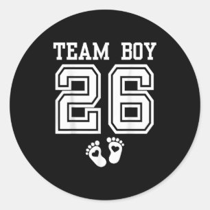 Team Boy 2026 Gender Reveal Baby Shower Matching F Classic Round Sticker