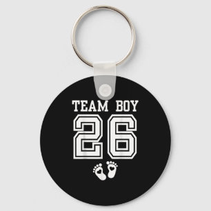Team Boy 2026 Gender Reveal Baby Shower Matching F Key Ring