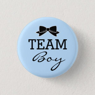 Team Boy Baby Shower Blue and Black 3 Cm Round Badge