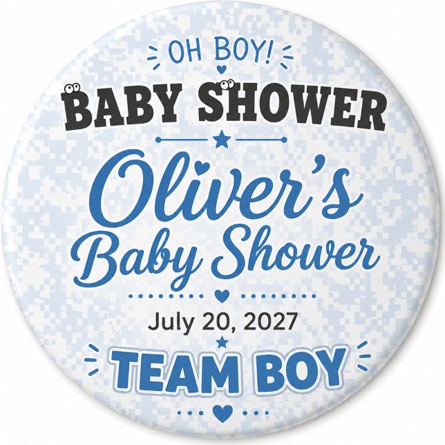 Team Boy Baby Shower Buttons (Creator Uploaded)
