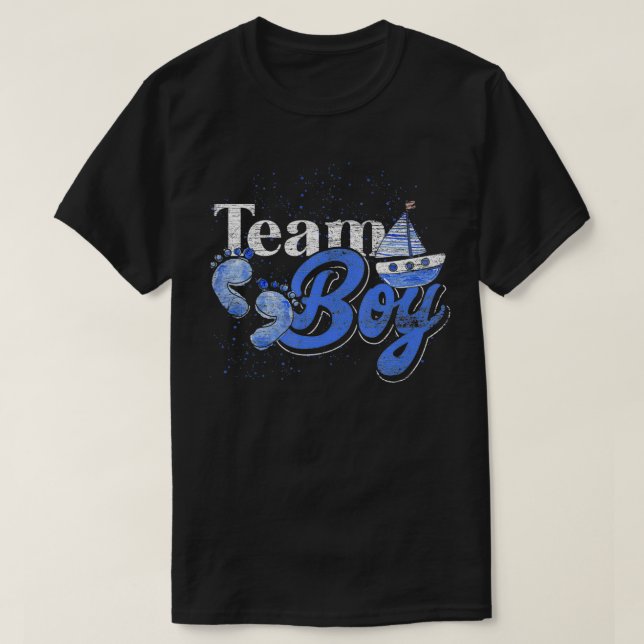 Team Boy Baby Shower Gift Baby Gender Reveal  T-Shirt (Design Front)