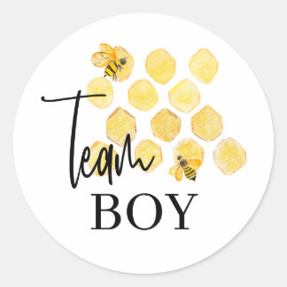 Team Boy Bee Themed Gender Reveal Sticker