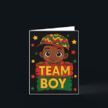 Team Boy Black Kids Gender Reveal Baby Announcemen Card<br><div class="desc">Team Boy Black Kids Gender Reveal Baby Announcement Party</div>