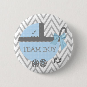 Team Boy Blue Baby Carriage Shower 6 Cm Round Badge