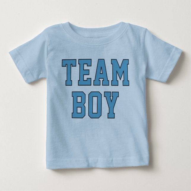 Team Boy Blue Baby Gender Reveal Party Baby T-Shirt (Front)