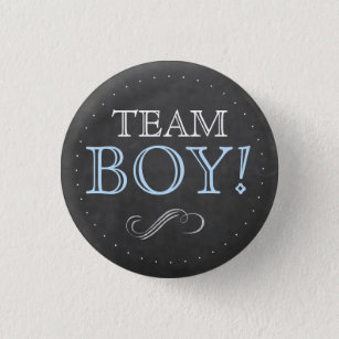 Team Boy Blue Chalkboard Baby Shower Small 3 Cm Round Badge