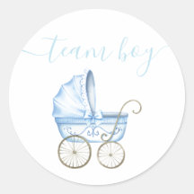 Team Boy, Blue Stroller Gender Reveal