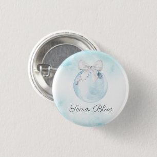 Team Boy Christmas Gender Reveal  3 Cm Round Badge