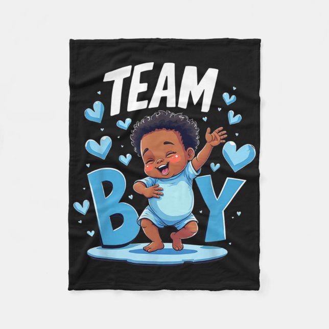 Team Boy Design Gender Reveal New Baby Boy  Fleece Blanket (Front)