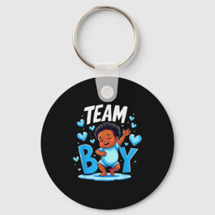 Team Boy Design Gender Reveal New Baby Boy  Key Ring