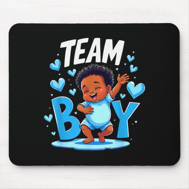 Team Boy Design Gender Reveal New Baby Boy  Mouse Pad (Front)