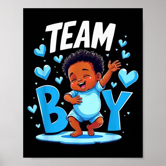 Team Boy Design Gender Reveal New Baby Boy  Poster (Front)