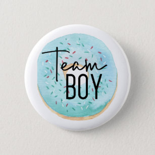 Team Boy Doughnut Themed Gender Reveal Pin 