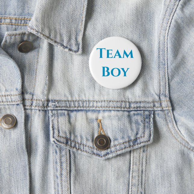 Team Boy Gender Reveal 6 Cm Round Badge (In Situ)