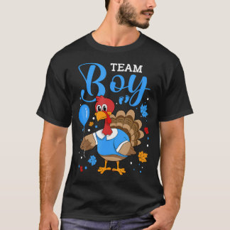 Team Boy Gender Reveal Baby Announcement Thanksgiv T-Shirt