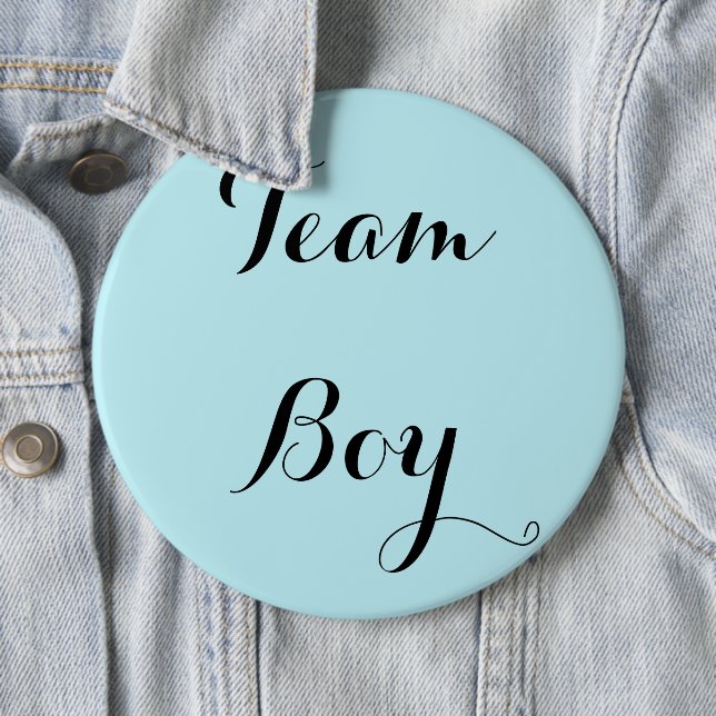 team boy gender reveal party button (In Situ)