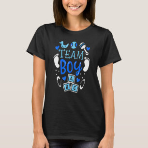 Team Boy Gender Reveal Party Pink Blue Baby Announ T-Shirt