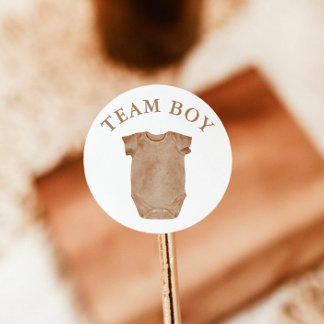 Team Boy Gender Reveal Party Vote Sticker