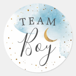 Team Boy Gender Reveal Twinkle Little Star Voting Classic Round Sticker