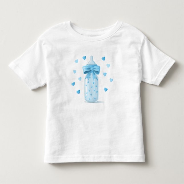 Team Boy Milk Bottle – Fun and Playful Baby Design Toddler T-Shirt (Front)