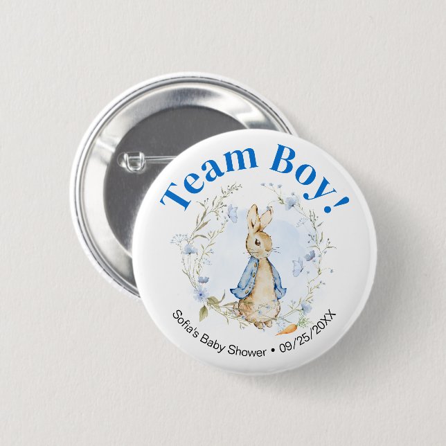 Team Boy Peter Rabbit Button (Front & Back)