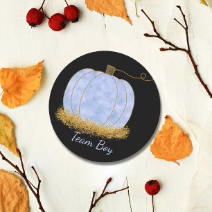 Team Boy Pumpkin Gender Reveal Party Vote  Classic Round Sticker