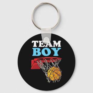 Team Boy Sketll Gender Reveal Blue Key Ring
