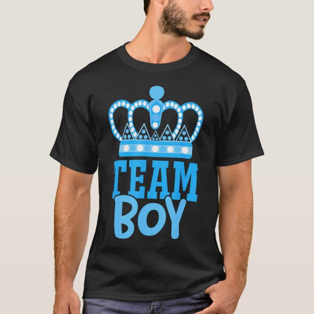 Team Boy Team Girl Blue Gender Reveal Party Matchi T-Shirt (Front)